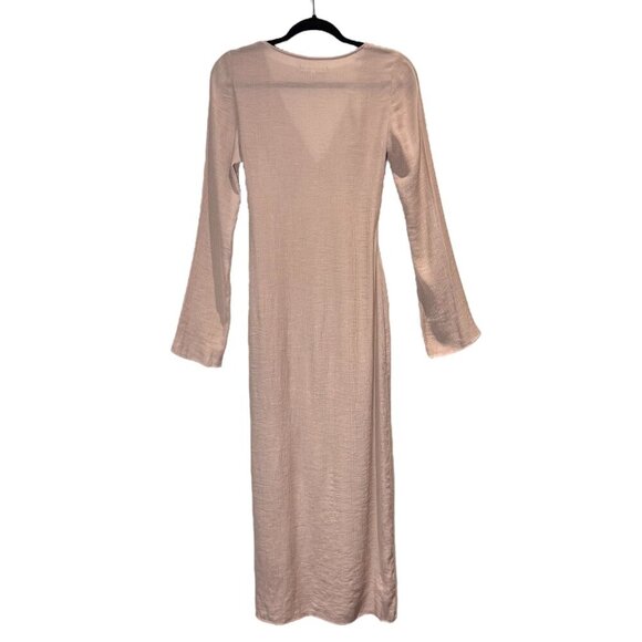 NWT Reformation Callum Maxi Dress Sz.XS Taupe Sheer Gauze Minimalist Boho - Picture 4 of 16